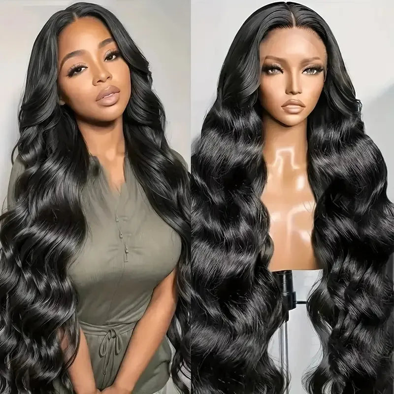 13x6 Lace Frontal Body Wave Human Hair Wigs With Natrual Color Pre Plucked 13x4 HD Transparent Lace Front Wig for Women