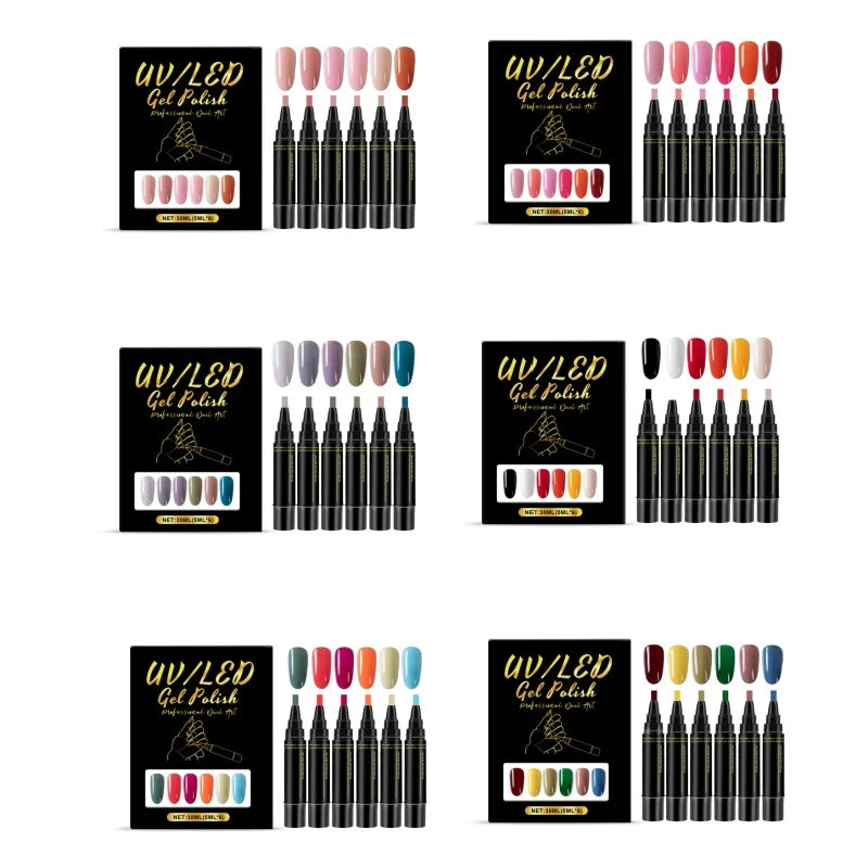DIY Nail Polish Kit Nail Art Pens Long Lasting Vibrant Colors Nails Draw Design Waterproof Safty Easy To Use For Beginner DIY