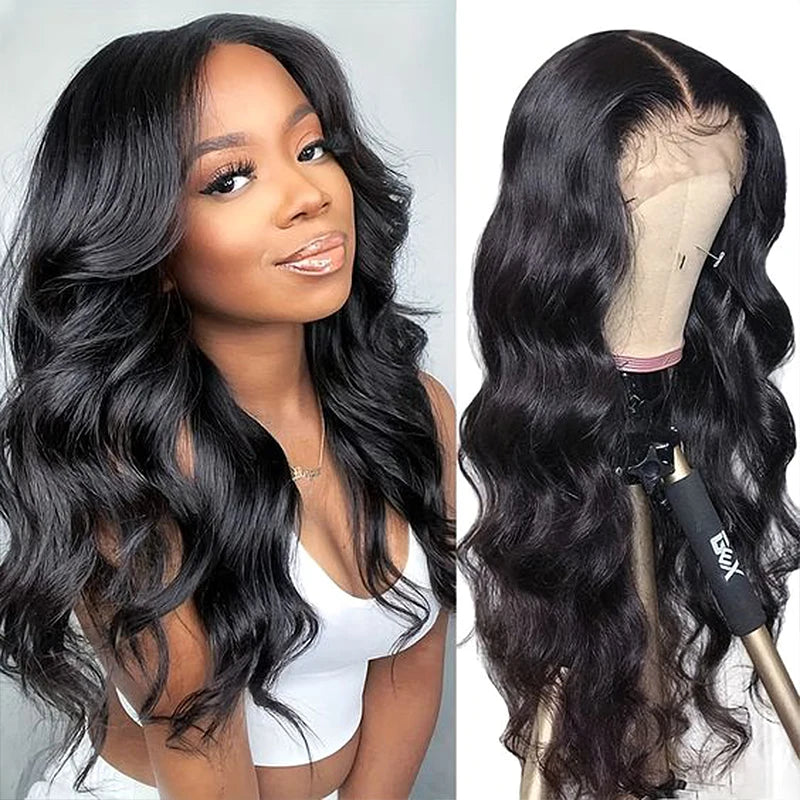 13x6 Lace Frontal Body Wave Human Hair Wigs With Natrual Color Pre Plucked 13x4 HD Transparent Lace Front Wig for Women