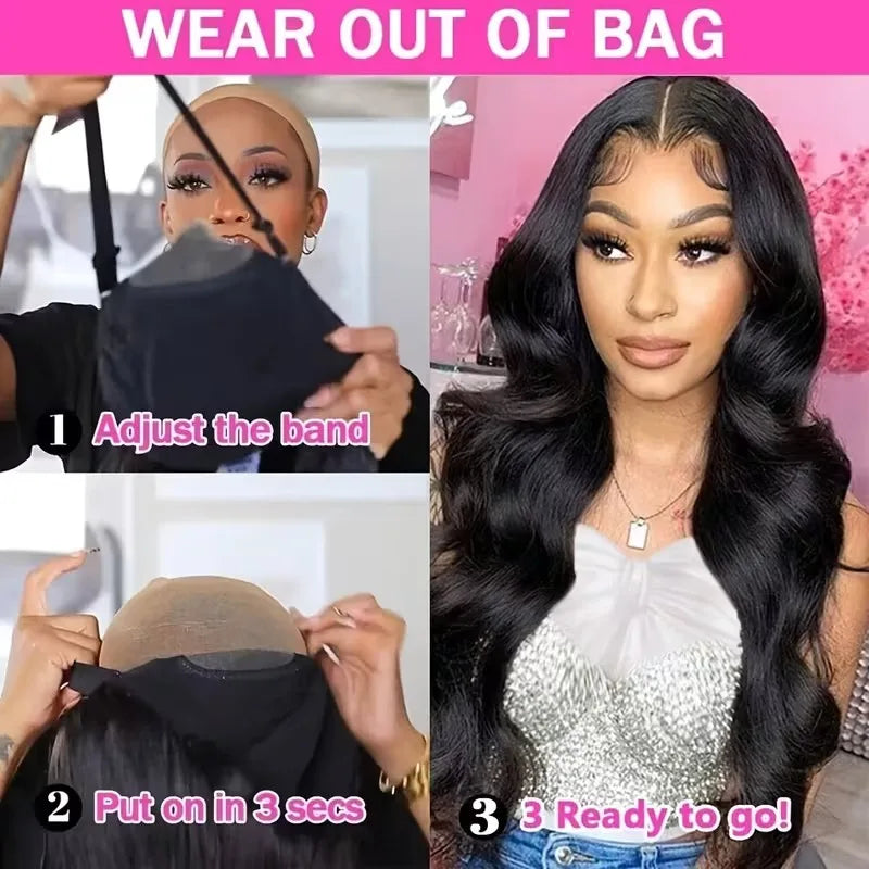 13x6 Lace Frontal Body Wave Human Hair Wigs With Natrual Color Pre Plucked 13x4 HD Transparent Lace Front Wig for Women