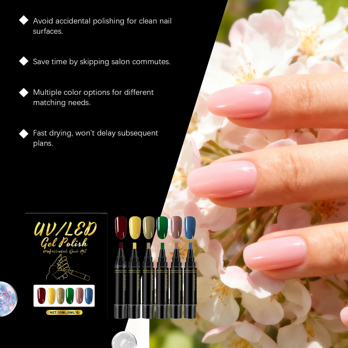 DIY Nail Polish Kit Nail Art Pens Long Lasting Vibrant Colors Nails Draw Design Waterproof Safty Easy To Use For Beginner DIY