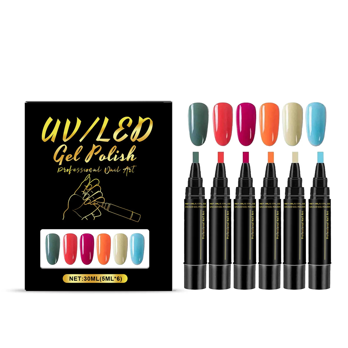 DIY Nail Polish Kit Nail Art Pens Long Lasting Vibrant Colors Nails Draw Design Waterproof Safty Easy To Use For Beginner DIY