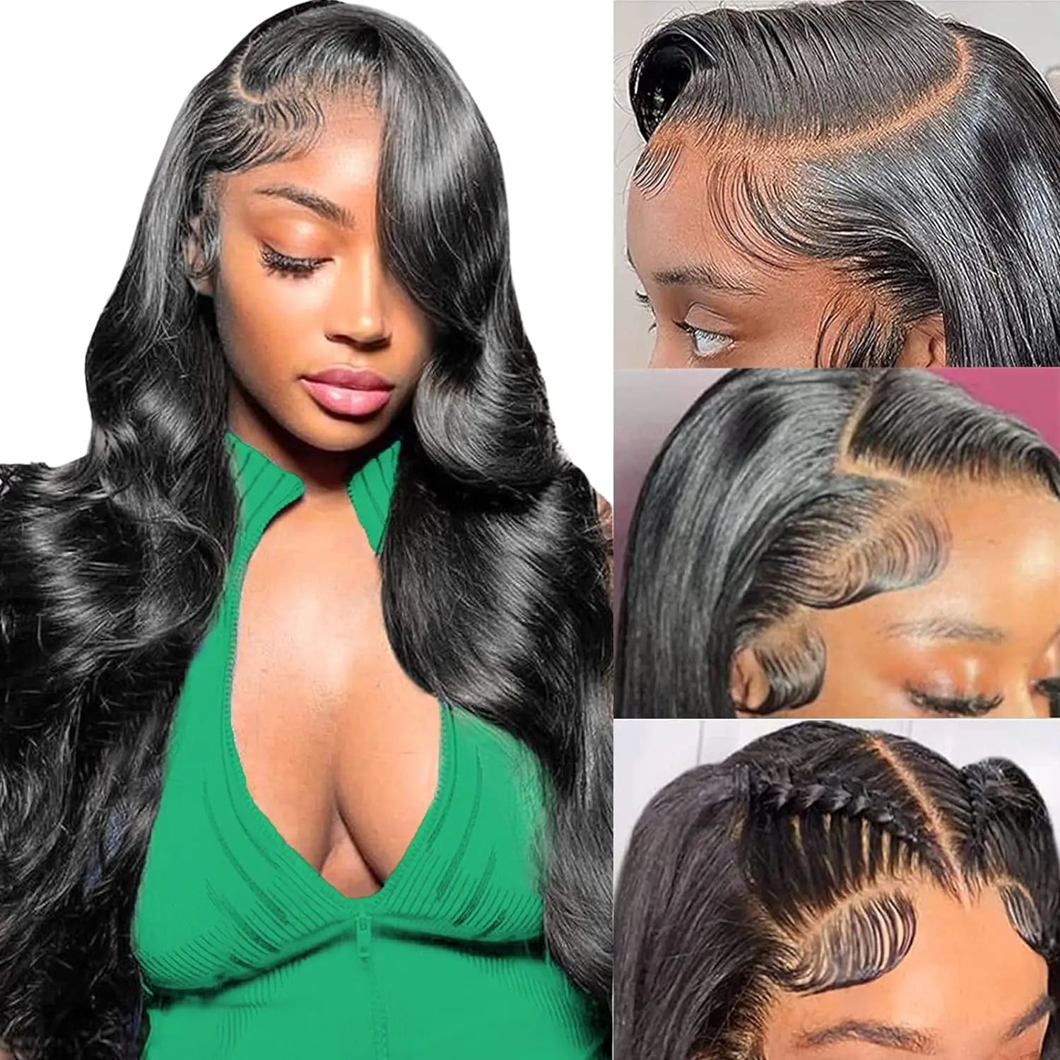 13x6 Lace Frontal Body Wave Human Hair Wigs With Natrual Color Pre Plucked 13x4 HD Transparent Lace Front Wig for Women