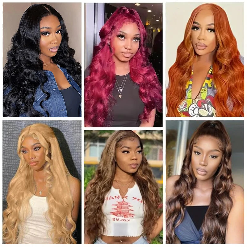 13x6 Lace Frontal Body Wave Human Hair Wigs With Natrual Color Pre Plucked 13x4 HD Transparent Lace Front Wig for Women